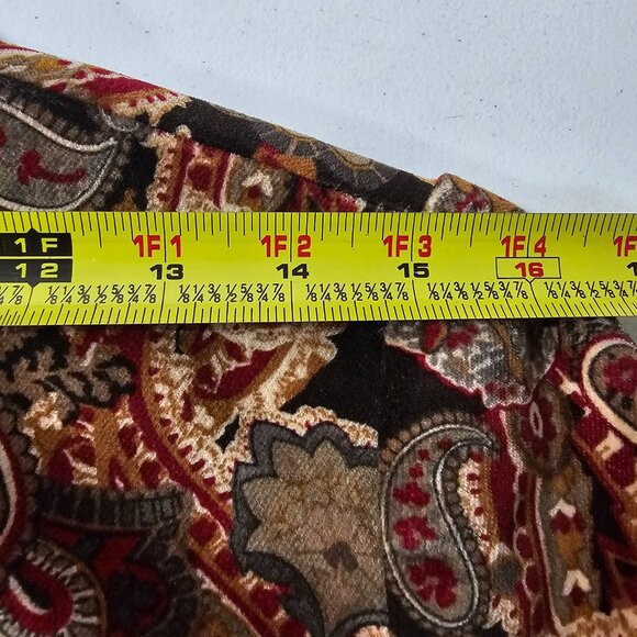 Talbots Velvet Blazer Womens 8P Black Red Paisley Silk Blend Lined Party Jacket - Picture 10 of 12